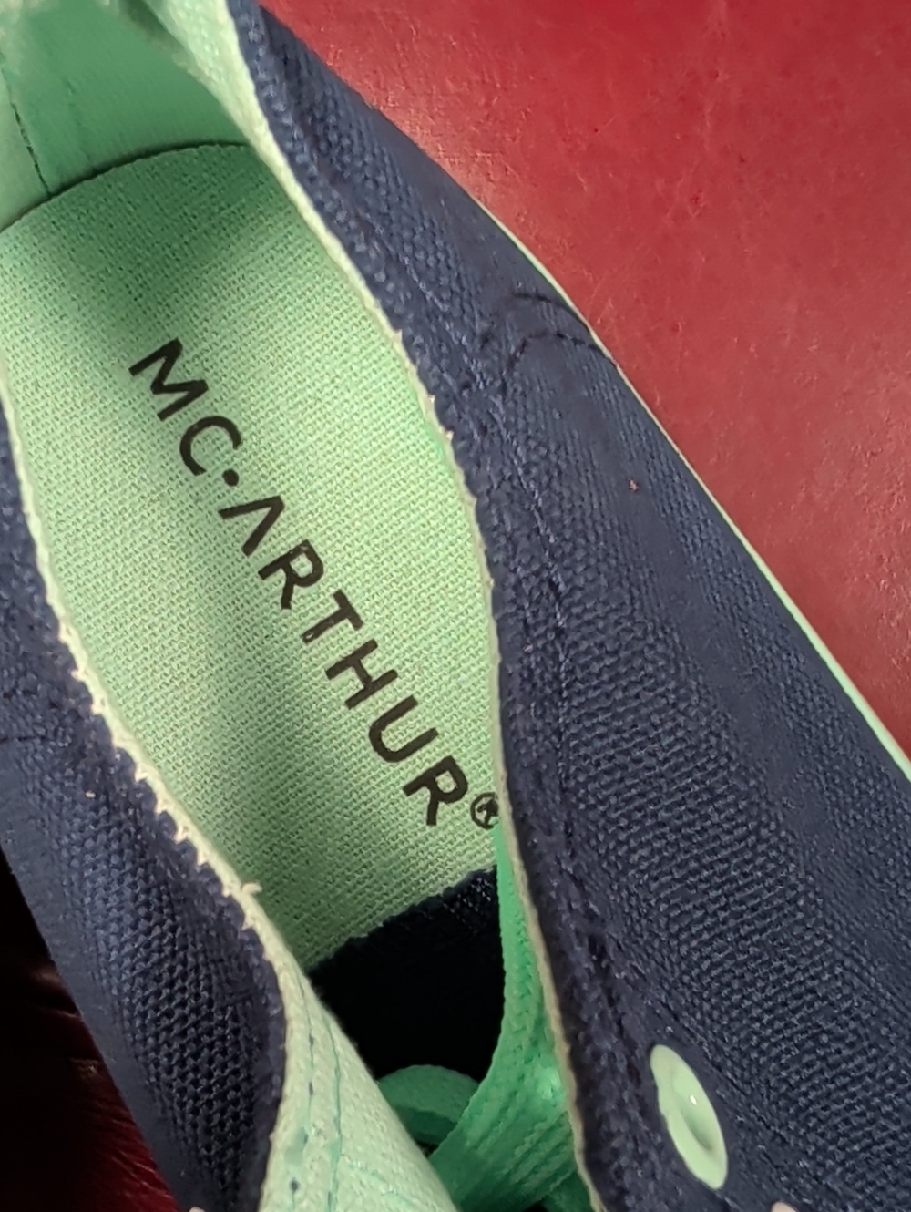 Mcarthur Canvas Low-Top Sneakers in Navy with Mint Accents Size 38 - Picture 3 of 8